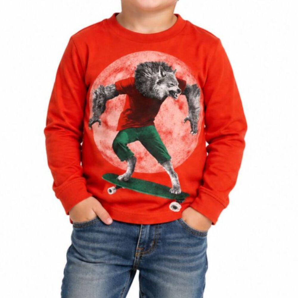 🔥 5 for $30 🔥 The Children’s Place Boys Werewolf Long Sleeve Shirt | Size 4T